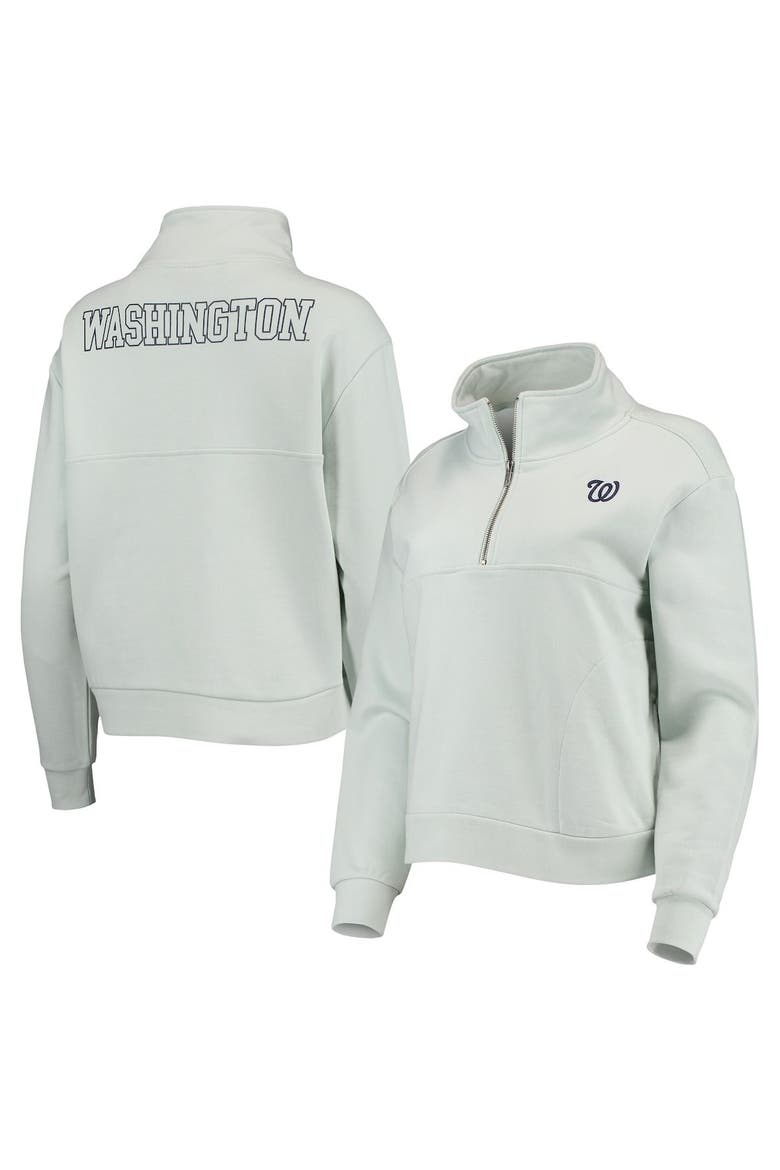 Women's The Wild Collective Light Blue Washington Nationals Two-Hit Quarter-Zip Pullover Top, Main, color, Light Blue