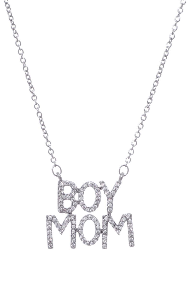 Adornia 'Boy Mom' Pendant Necklace, Main, color, 