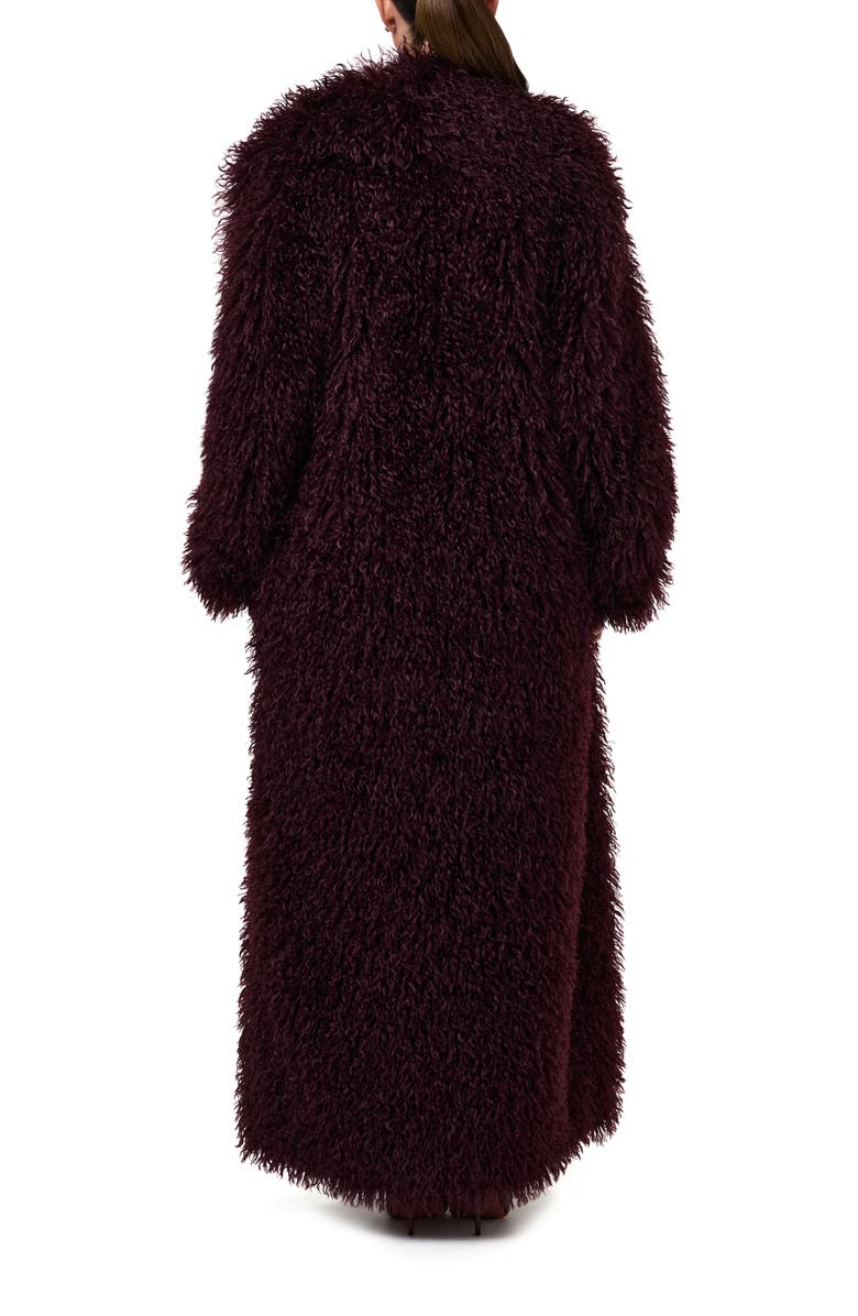 Naked Wardrobe Faux Shearling Coat, Alternate, color, Dark Plum