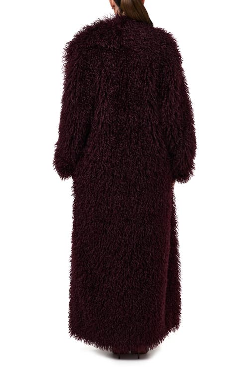 Naked Wardrobe Faux Shearling Coat In Brown