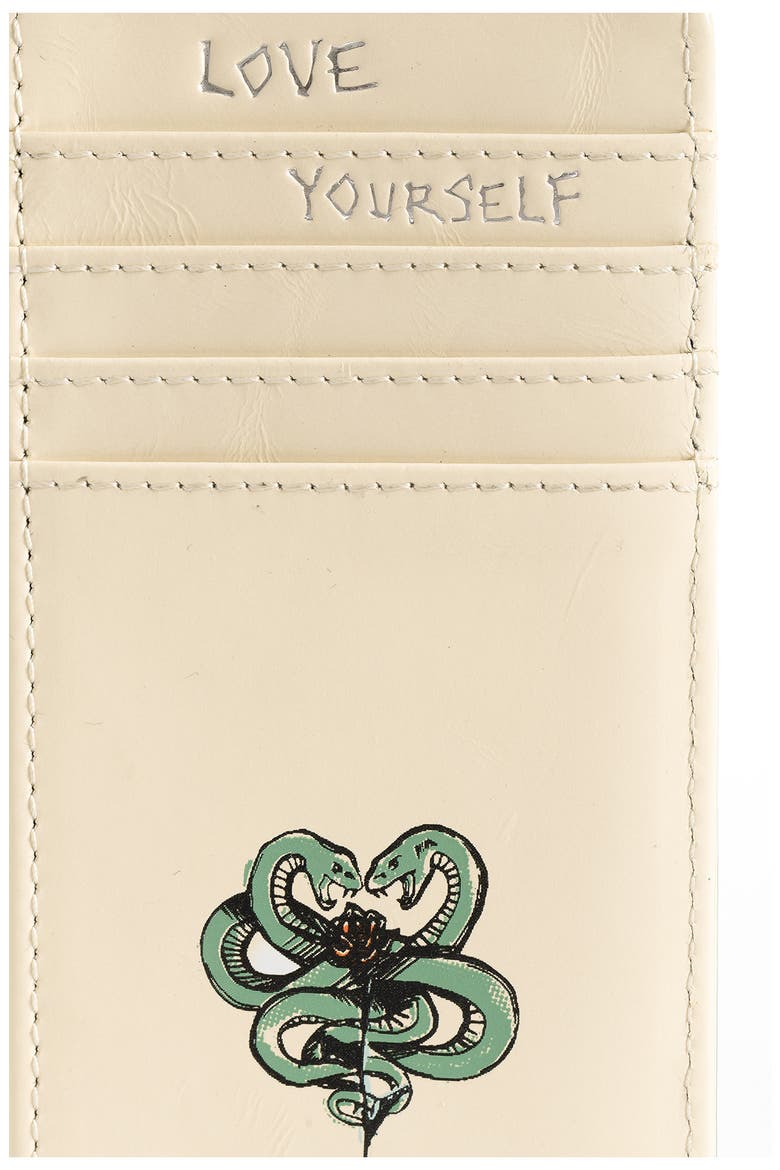 ZV Card Tattoo Leather Card Case, Alternate, color, FLASH