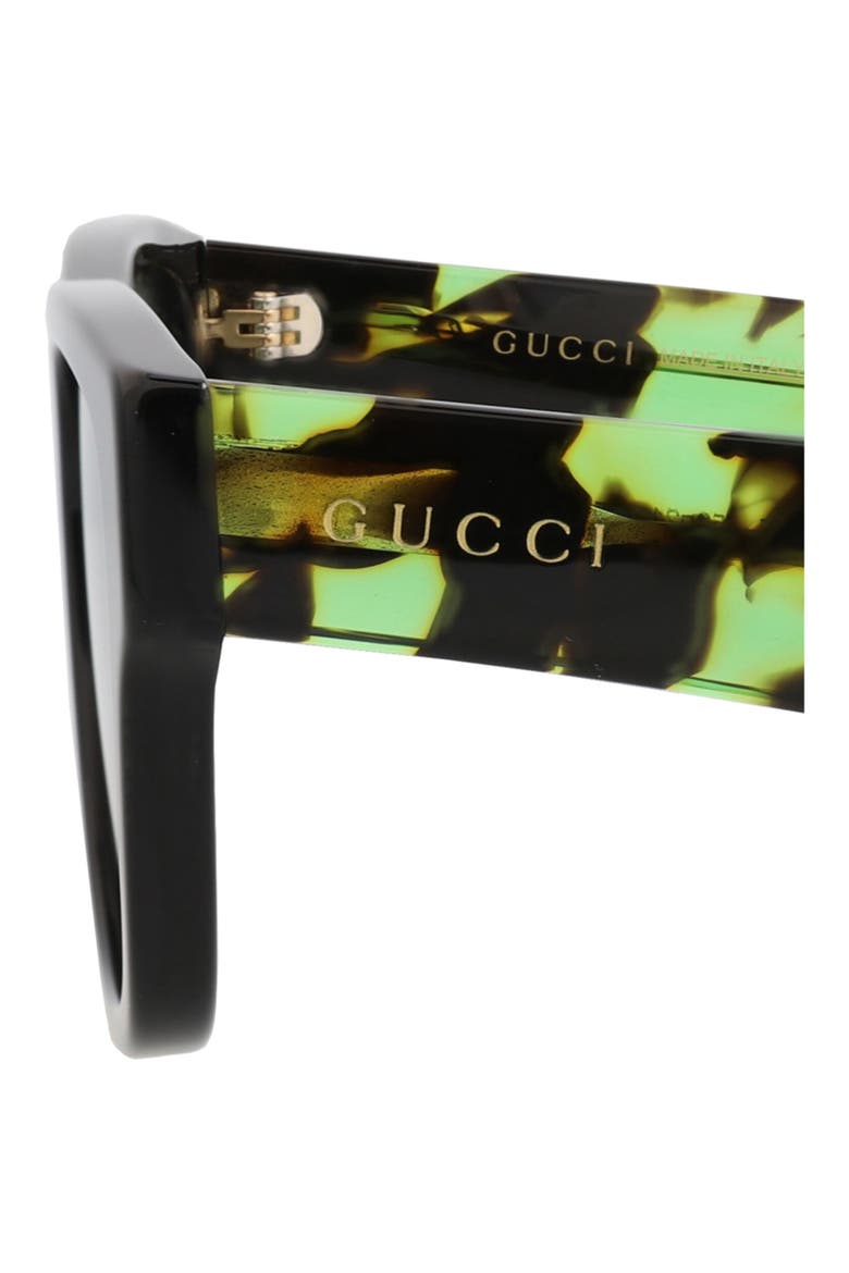 53mm Square Sunglasses, Alternate, color, BLACK HAVANA GREEN