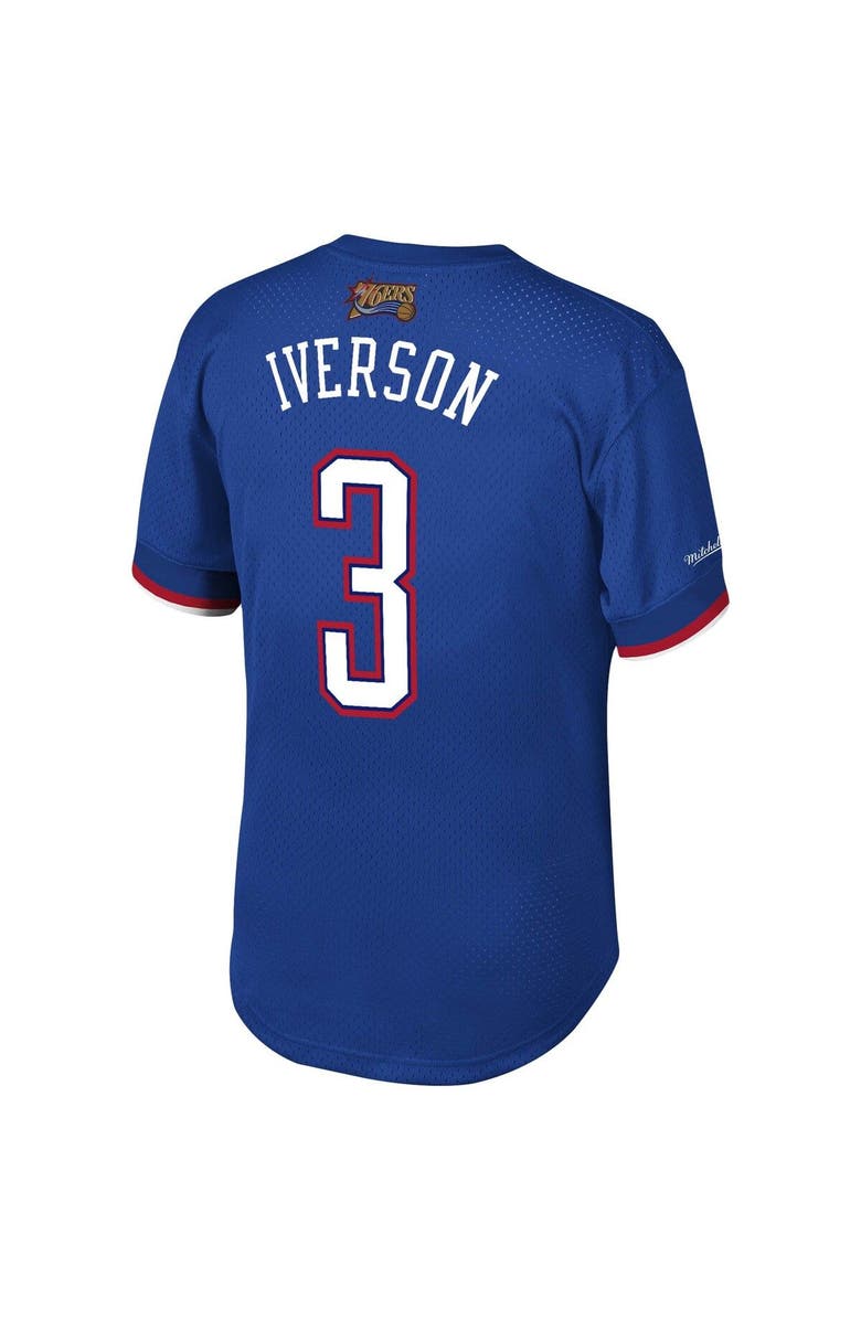 Mitchell & Ness Men's Mitchell & Ness Allen Iverson Royal NBA Mesh T-Shirt, Alternate, color, 