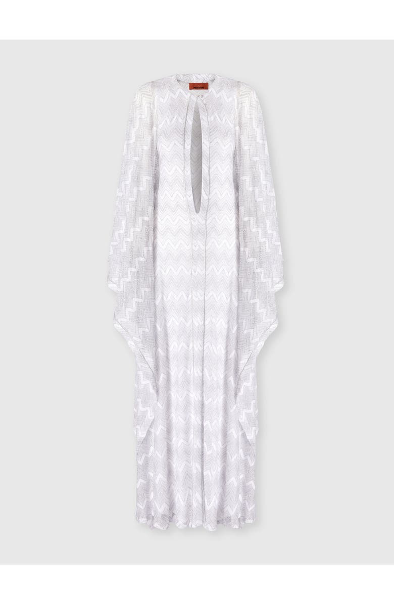 Missoni Long Cover-up Caftan In Zigzag Lamé Viscose, Alternate, color, 