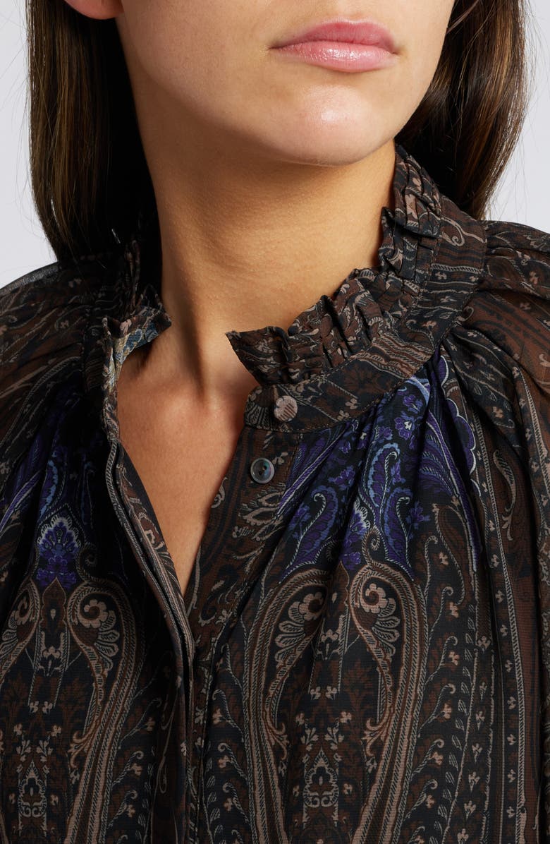 KOBI HALPERIN Sofiana Paisley Long Sleeve Top, Alternate, color, Coco Multi