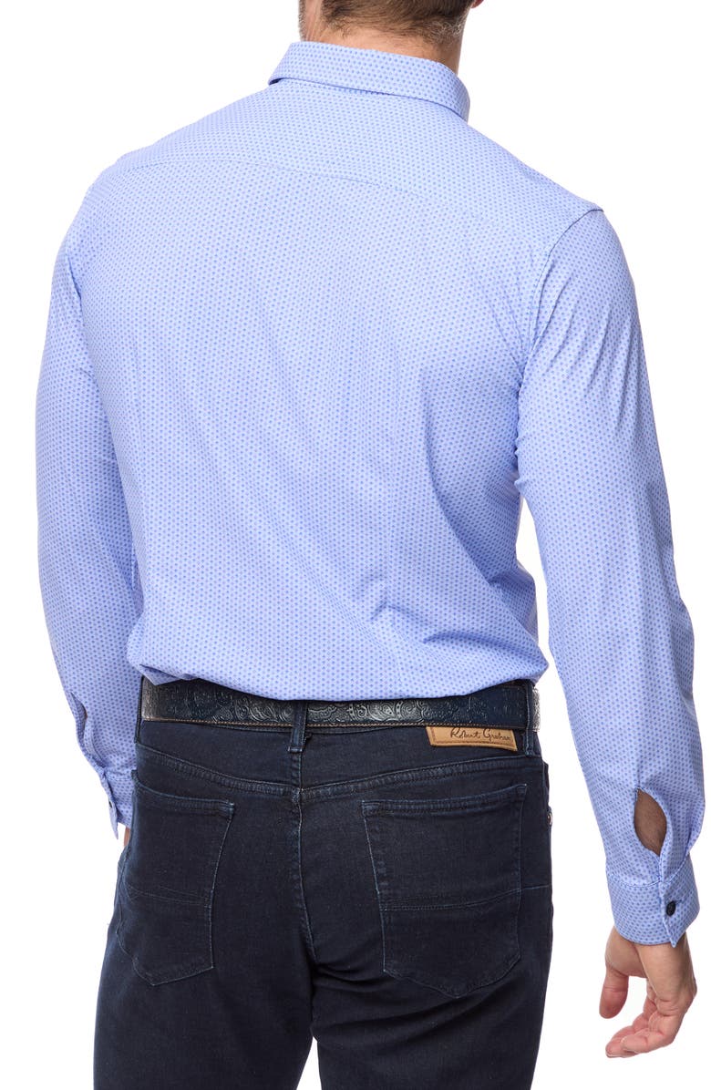 Robert Graham Clifford Slim Fit Stretch Button-Up Shirt, Alternate, color, Blue