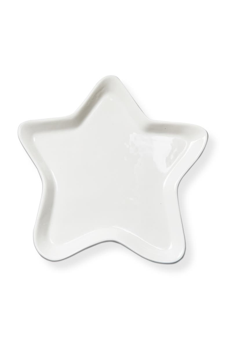 Star Platter White Earthenware Summer, Main, color, White