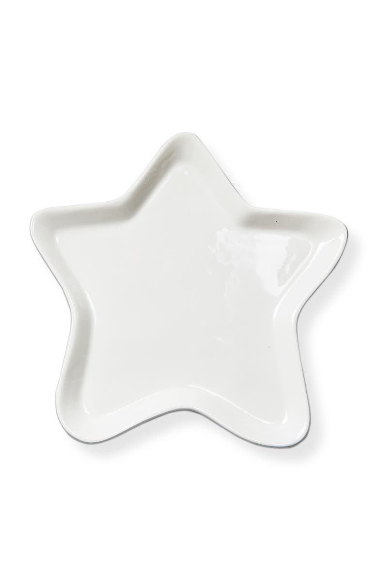tag Star Platter White Earthenware Summer, Main, color, White