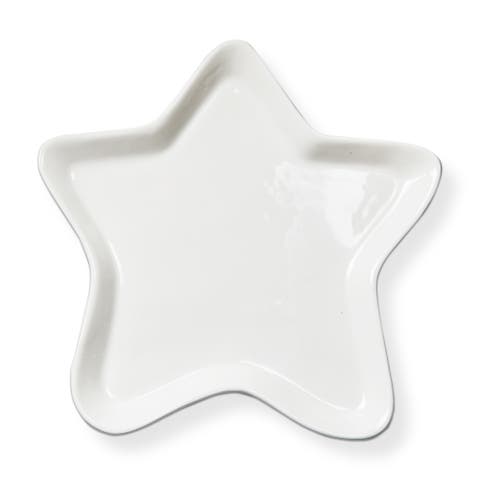 Star Platter White Earthenware Summer