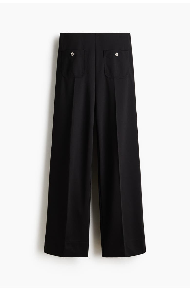 H&M Straight-leg Trousers, Alternate, color, Black