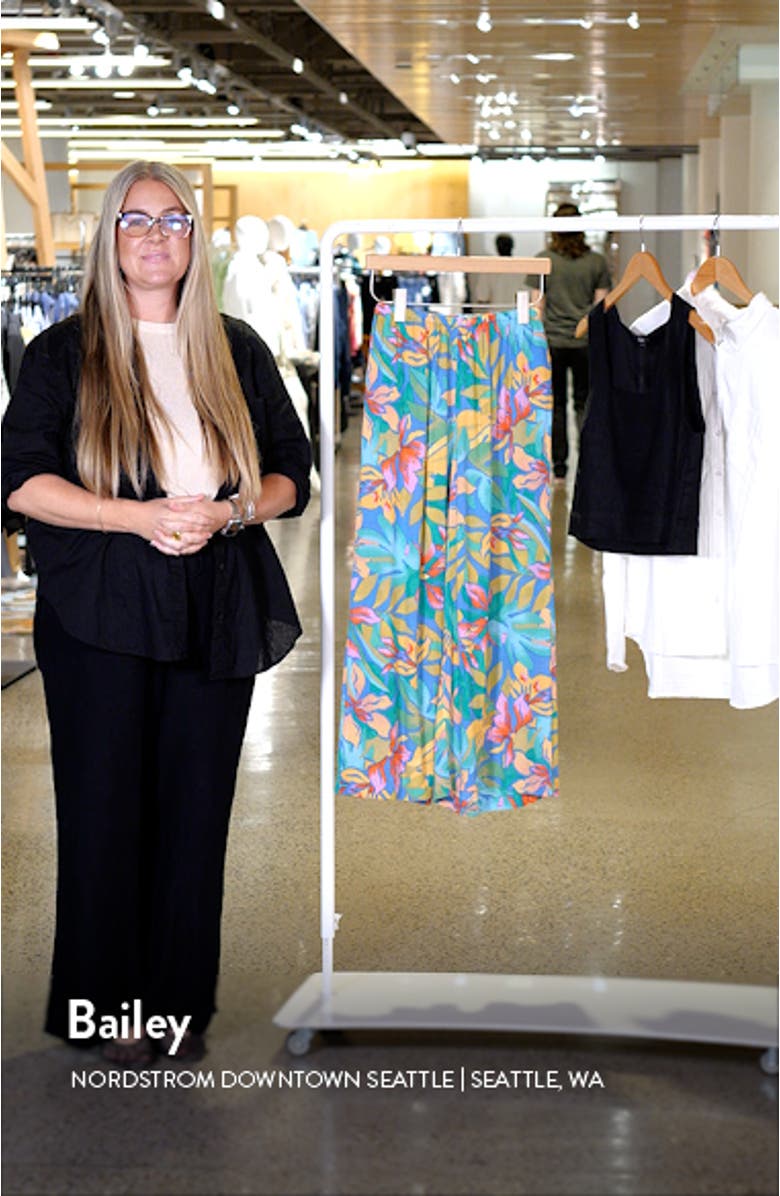 Sun Catcher Floral Print Wide Leg Pants, sales video thumbnail