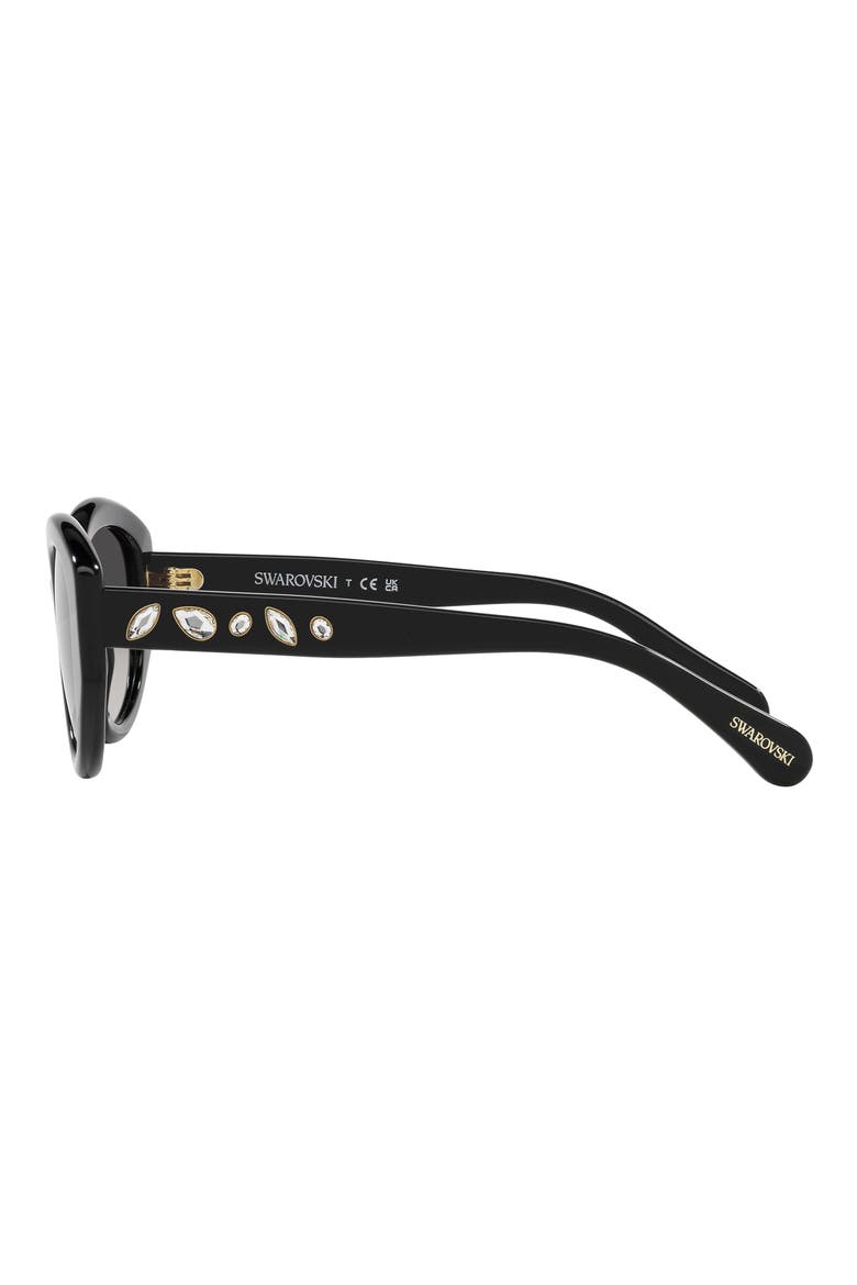 53mm Gradient Cat Eye Sunglasses, Alternate, color, BLACK