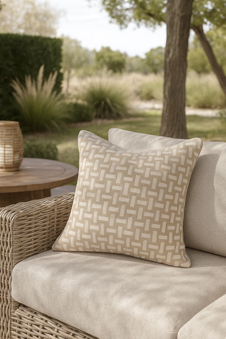 Ocean Lattice Pillow, Alternate, color, Rustic Beige