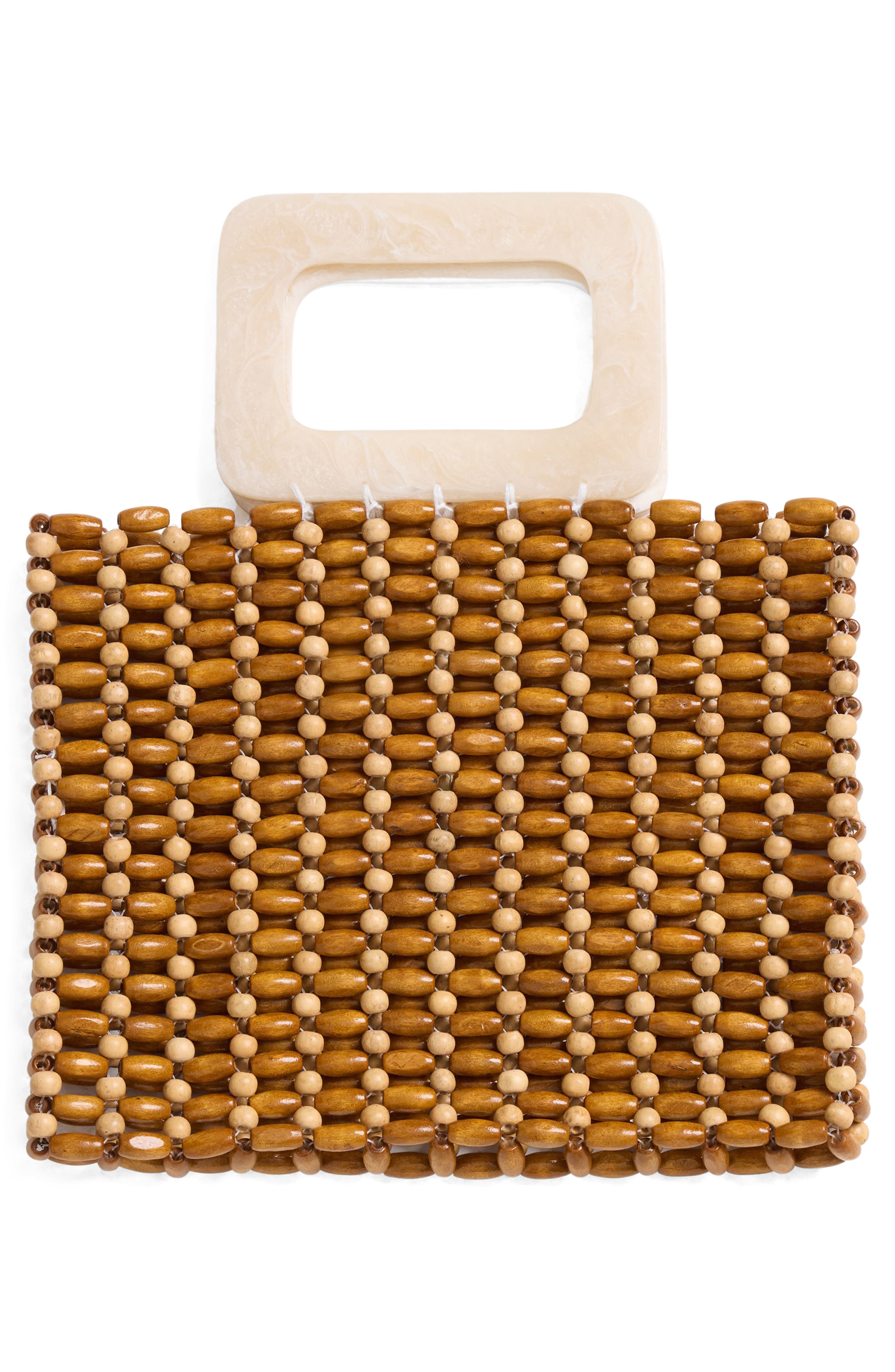 Chiado Wooden Bead Bag, Alternate, color, WALNUT/ NATURAL