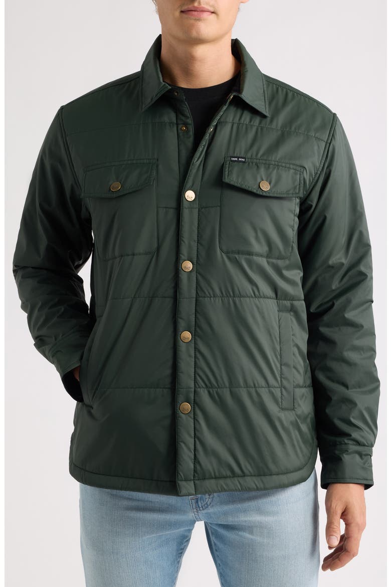 Machinist Quilted Snap-Up Shirt Jacket, Alternate, color, FOREST