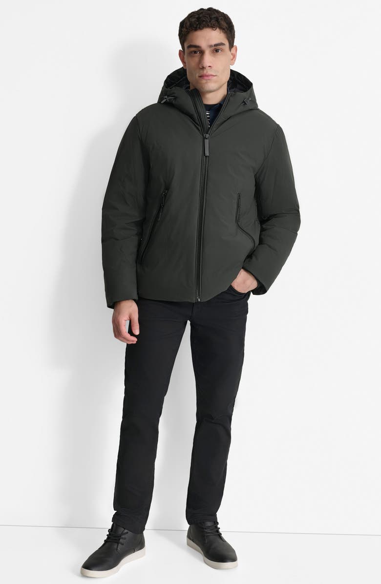 DKNY Stretch Polyester Puffer Jacket, Alternate, color, Olive