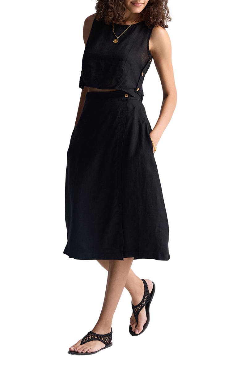 Reistor Overlap Midi Skirt, Alternate, color, Black