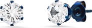 STEELTIME Men's Blue Stainless Steel Stud Earrings