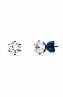 Men's Blue Stainless Steel Stud Earrings
