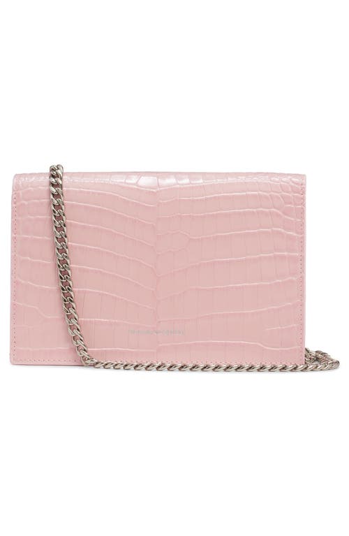 Alexander Mcqueen Mini Skull Croc Embossed Leather Shoulder Bag