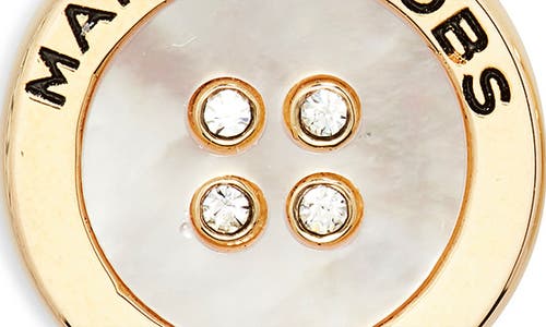 Marc Jacobs The Button Crystal Embellished Stud Earrings In Gold/mop