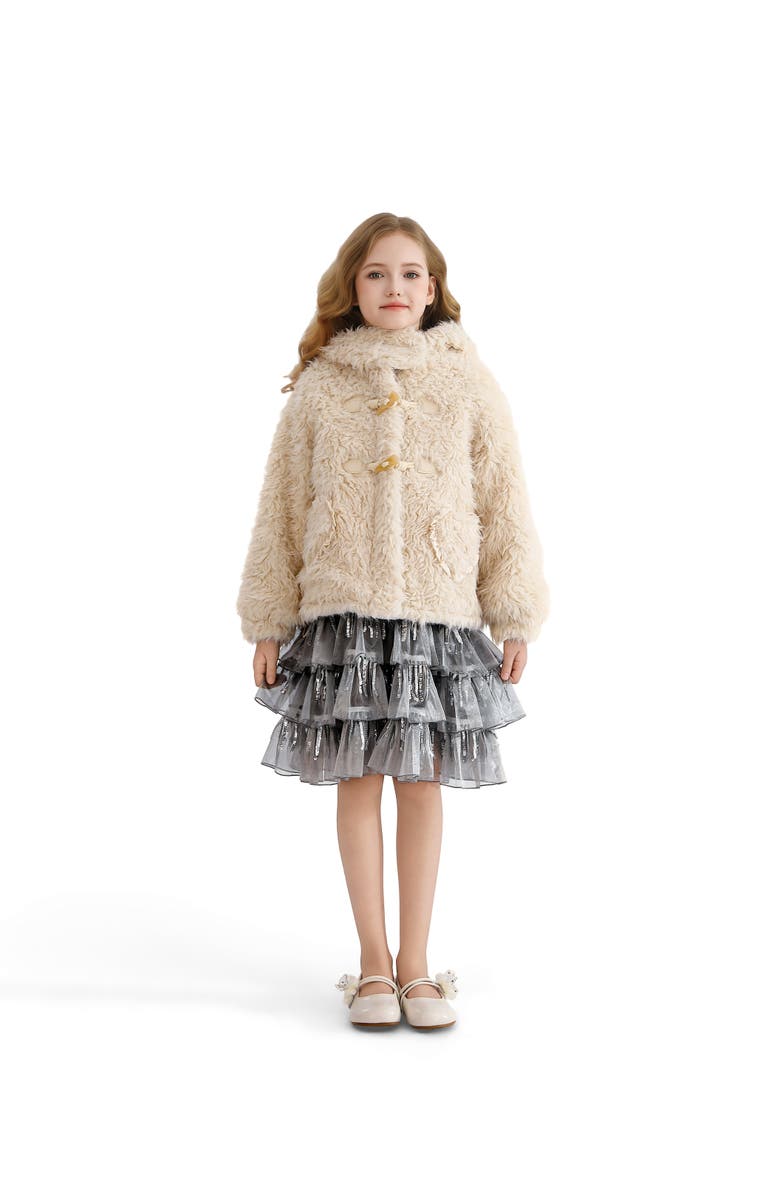 Tulleen Bunny-Eared Fuzzy Jacket, Alternate, color, Cream