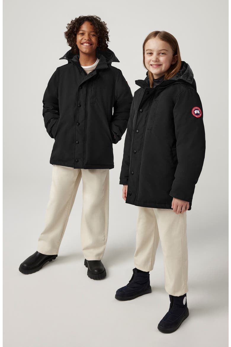 Kids' Logan Hooded 625 Fill Power Down Parka, Alternate, color, BLACK - NOIR