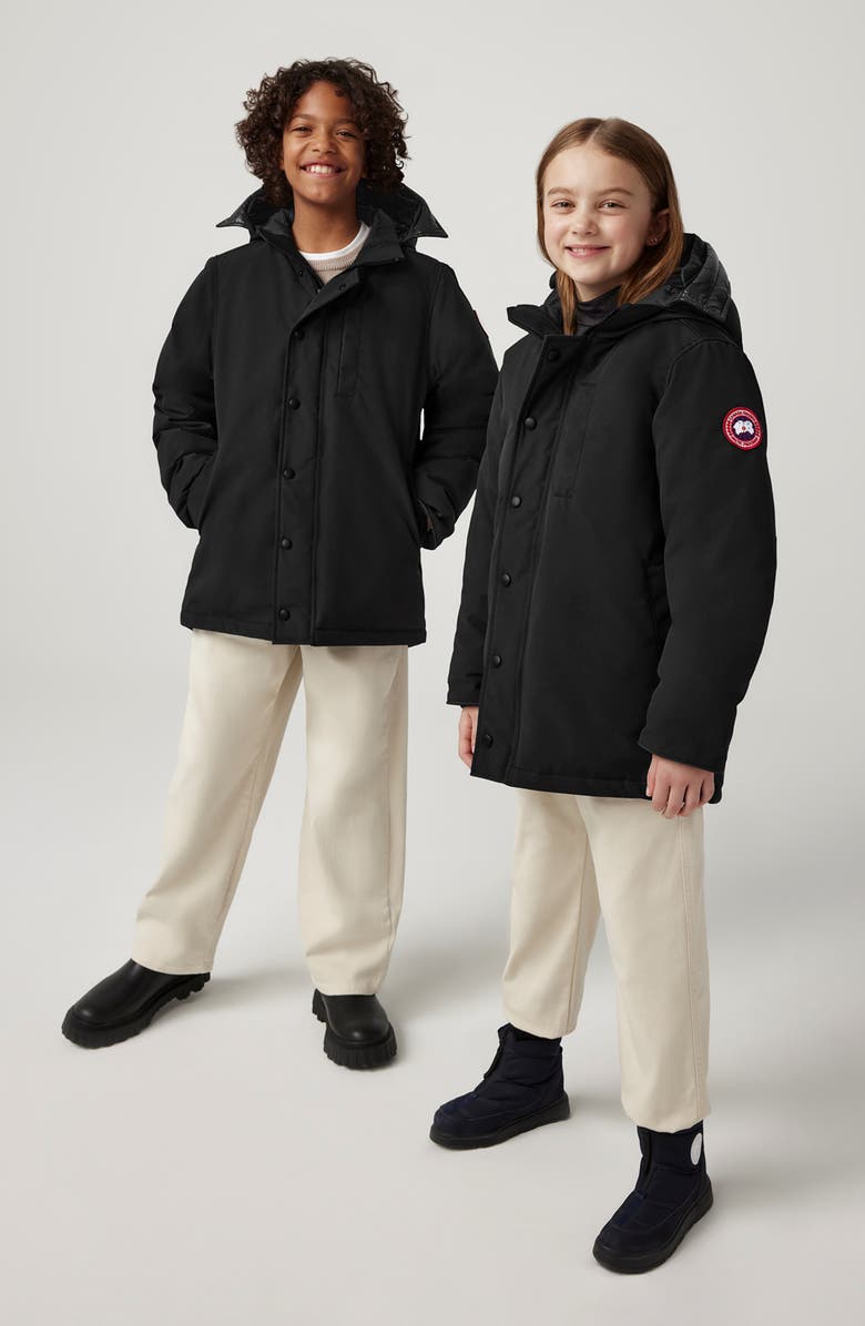 Canada Goose Kids' Logan Hooded 625 Fill Power Down Parka, Alternate, color, Black - Noir