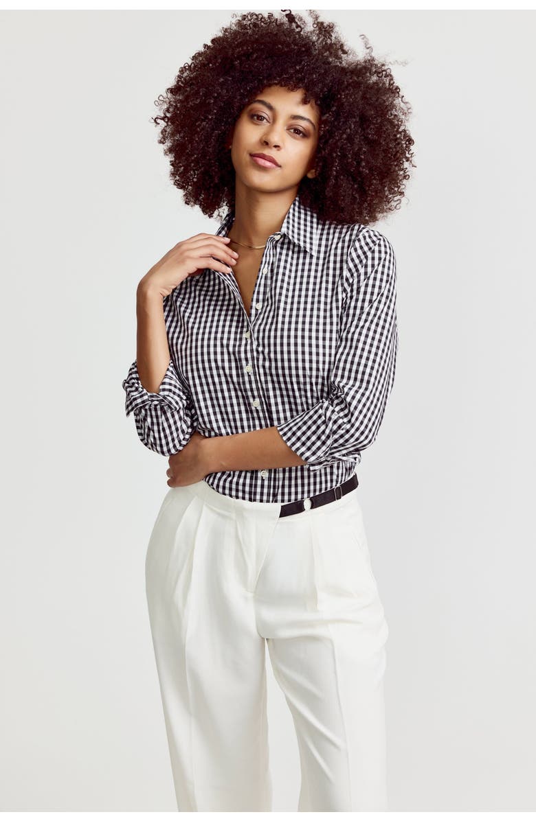 The Shirt by Rochelle Behrens The Icon Shirt in Large Check, Alternate, color, Black