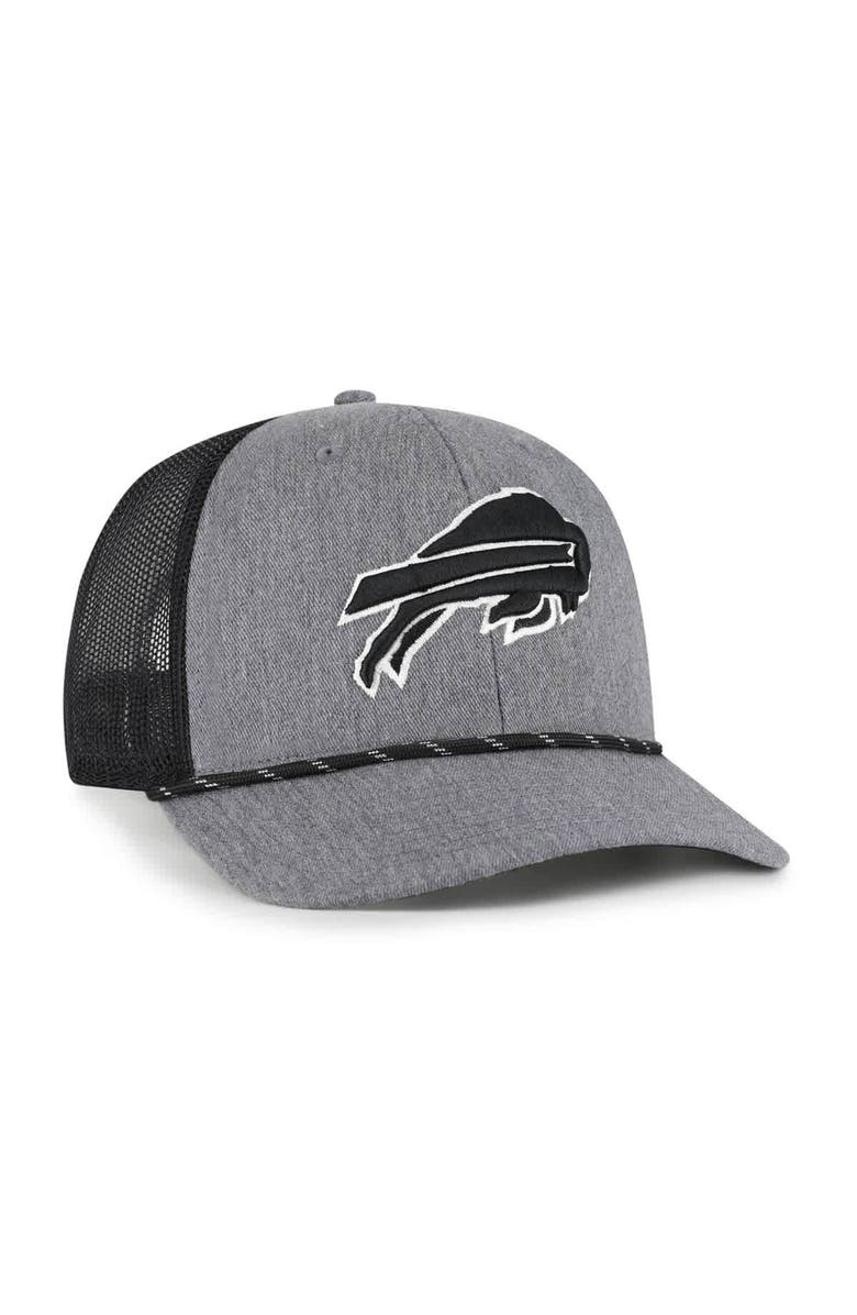 '47 Men's '47 Heather Charcoal Buffalo Bills Carbon Rope Trucker Adjustable Hat, Alternate, color, 