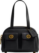 COACH Twin Turnlock Leather Top Handle Bag