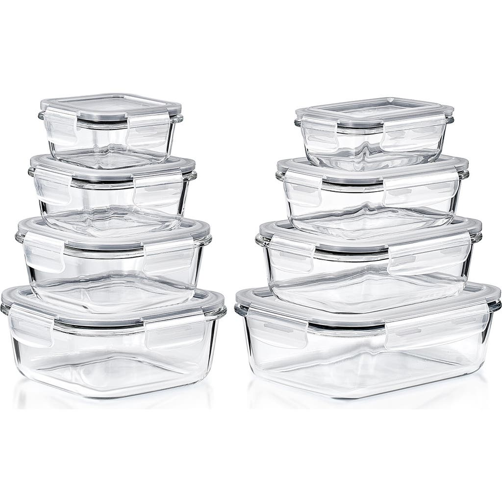 Sorbus 8-pack Glass Food Prep Storage Containers In Transparent