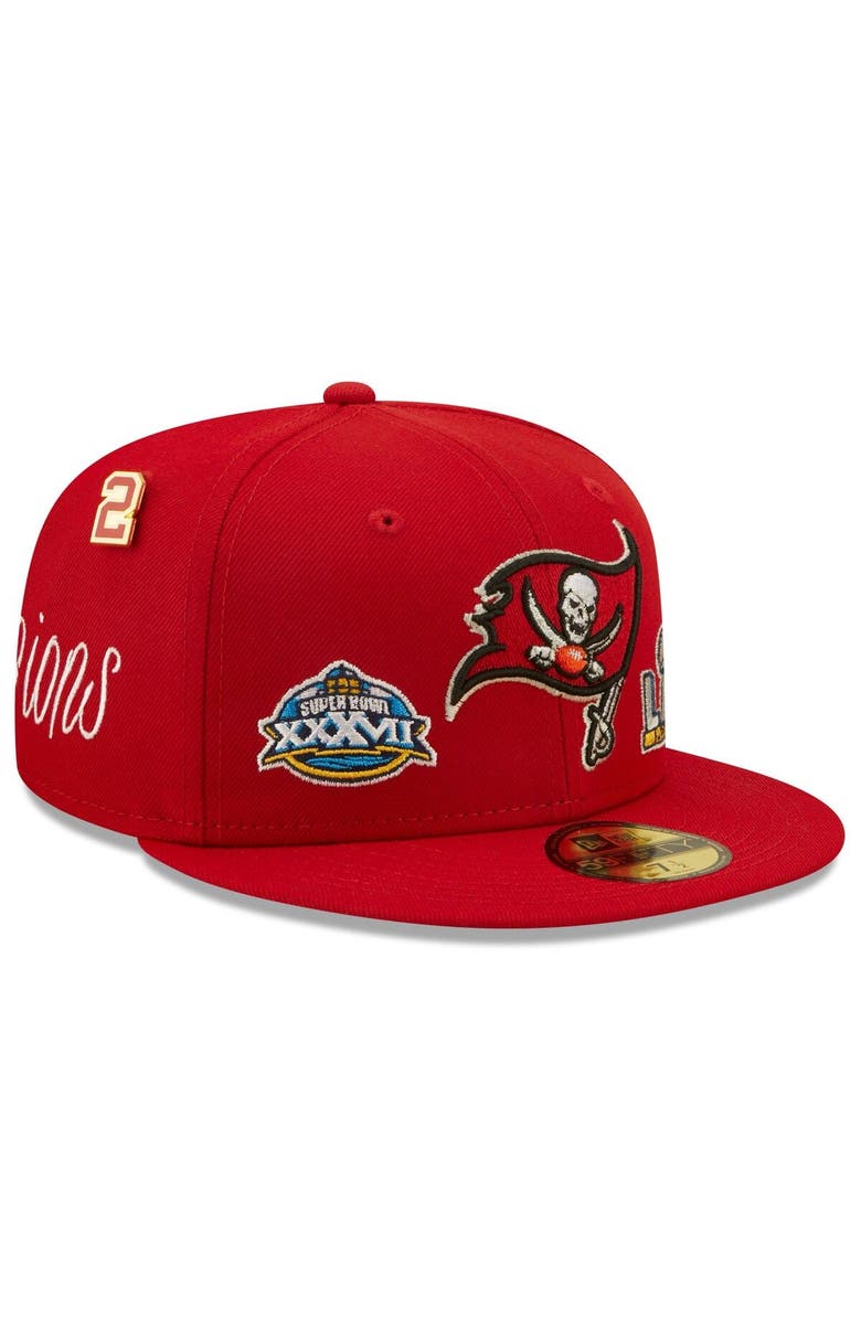 New Era Men's New Era Scarlet Tampa Bay Buccaneers Historic Champs 59FIFTY Fitted Hat, Alternate, color,