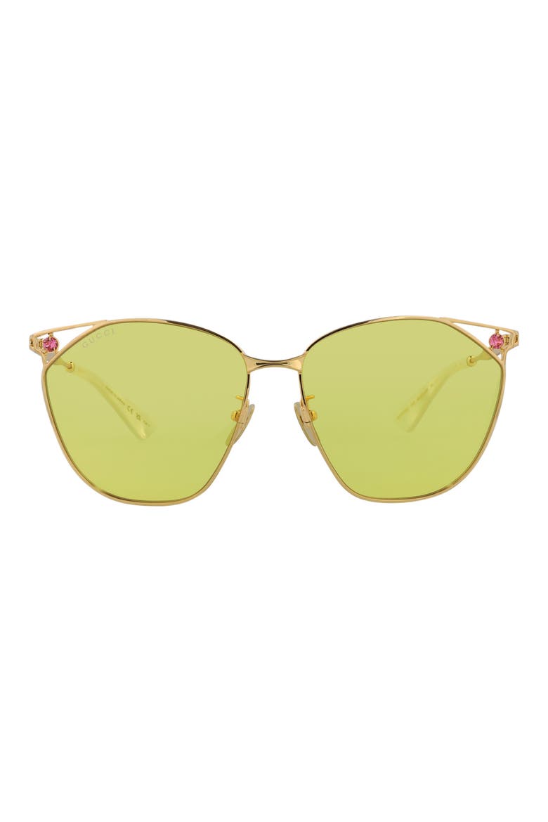 62mm Novelty Round Sunglasses, Main, color, GOLD GOLD YELLOW
