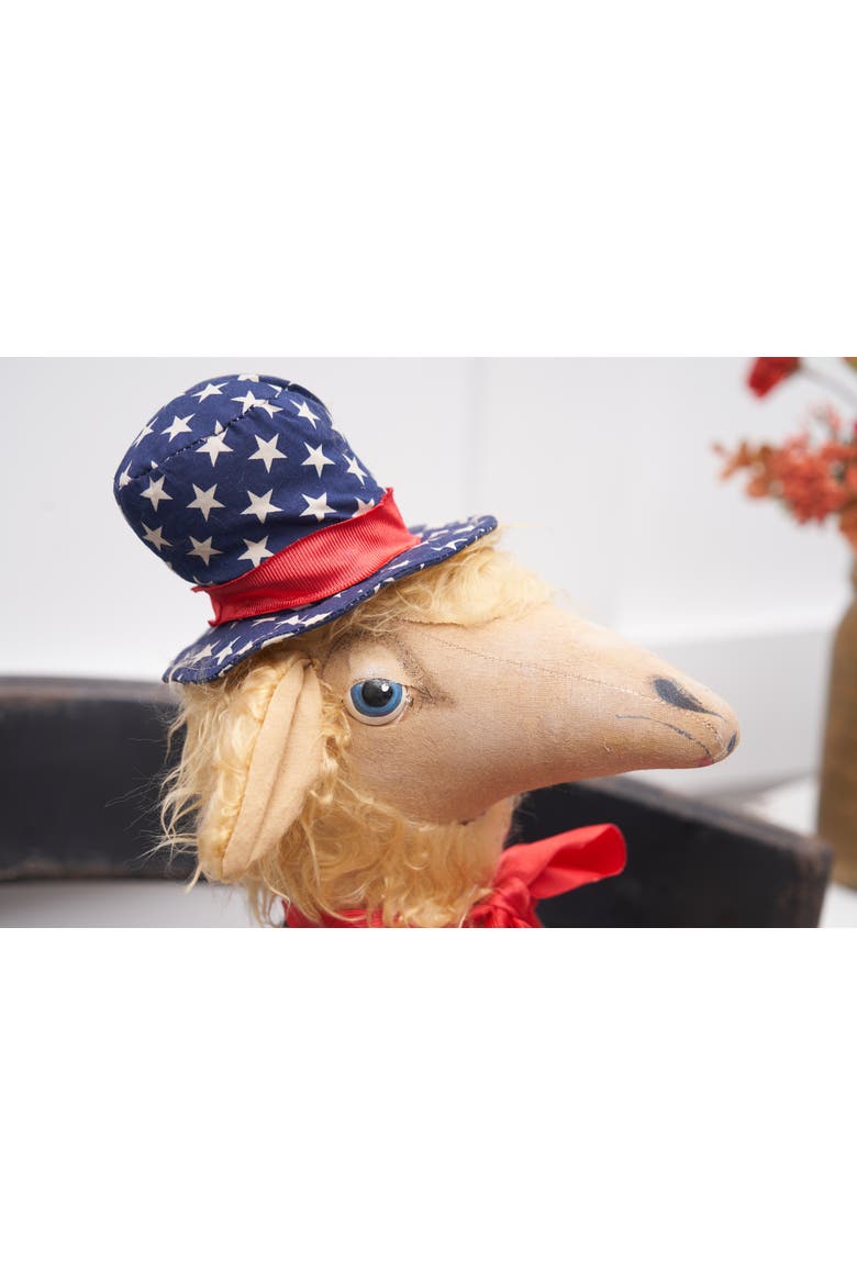 Patriotic Gordon  Sheep w/ Stars & Stripes Vest Decorative Figurine, Alternate, color, Red