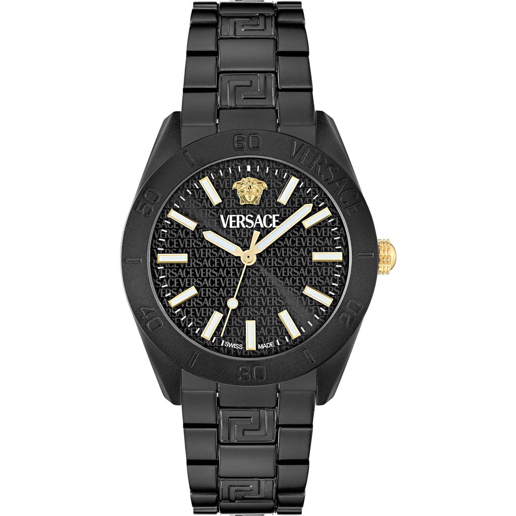 Versace V-dome Bracelet Watch, 42mm In Black