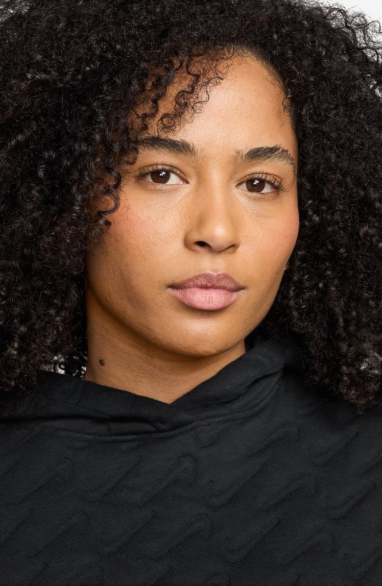 Nike Swoosh Jacquard Phoenix Fleece Hoodie, Alternate, color, Black/ Anthracite