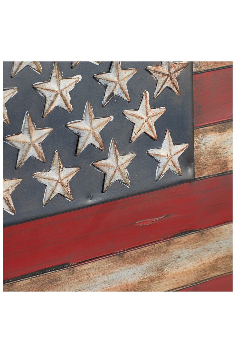 Red Metal Indoor & Outdoor American Flag Wall Decor, Alternate, color, RED