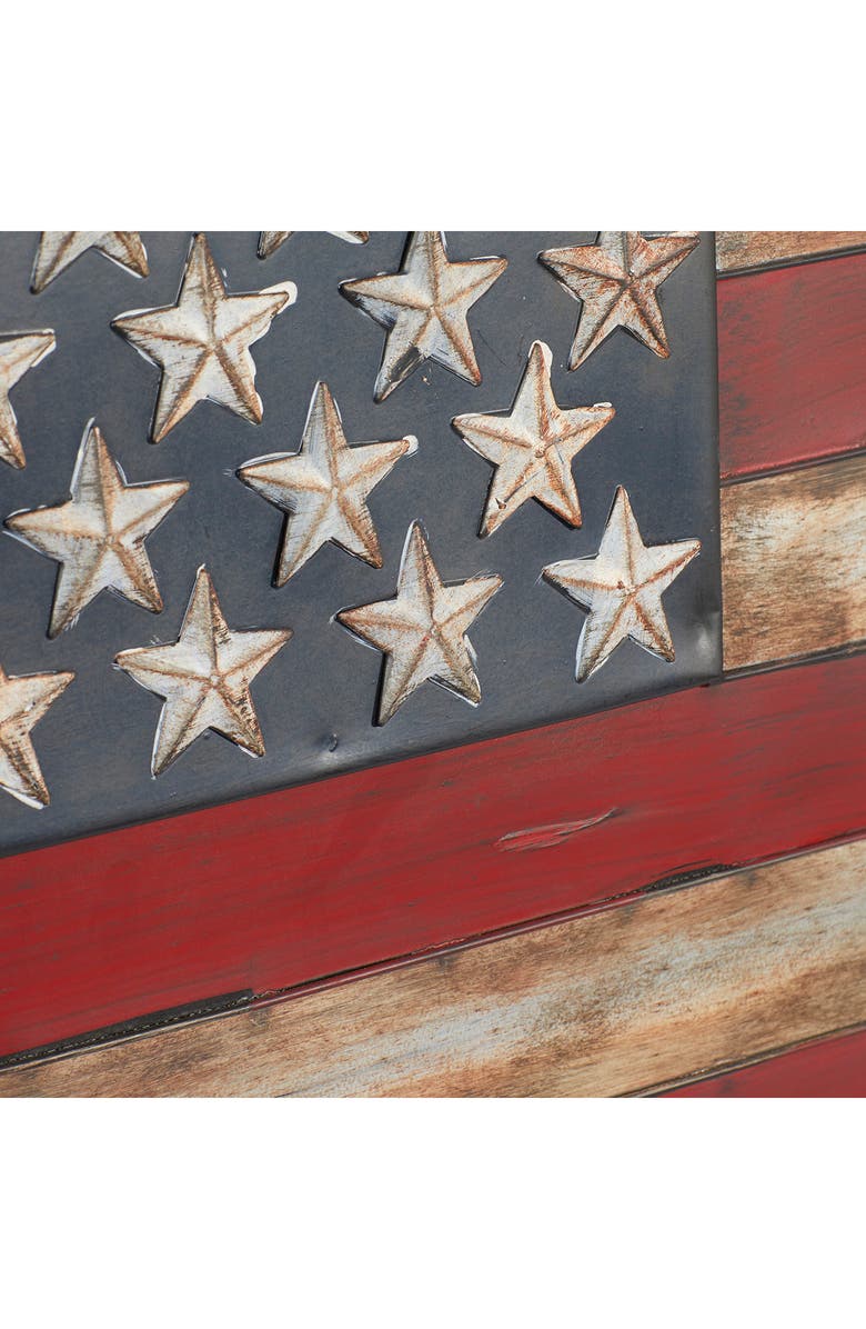 SONOMA SAGE HOME Red Metal Indoor & Outdoor American Flag Wall Decor, Alternate, color, Red