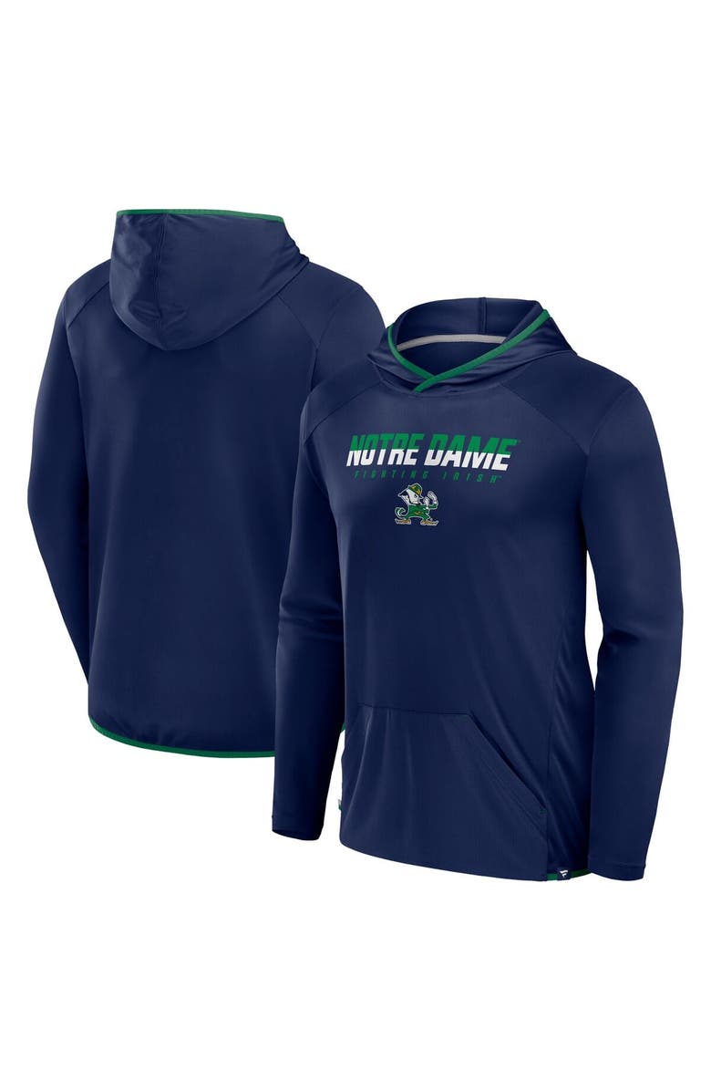 FANATICS Men's Fanatics Navy/Green Notre Dame Fighting Irish Transitional Hoodie T-Shirt, Main, color, 
