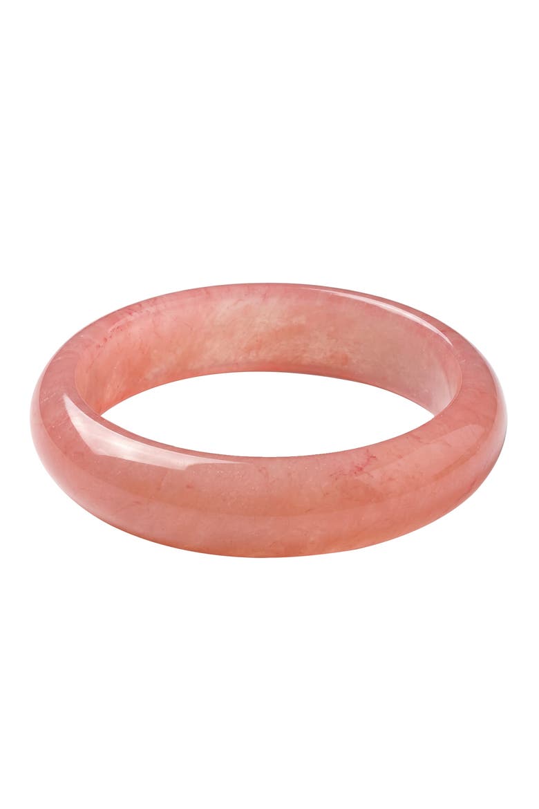 Silk Collection Blush Pink Jade Stone Bangle, Main, color, Pink