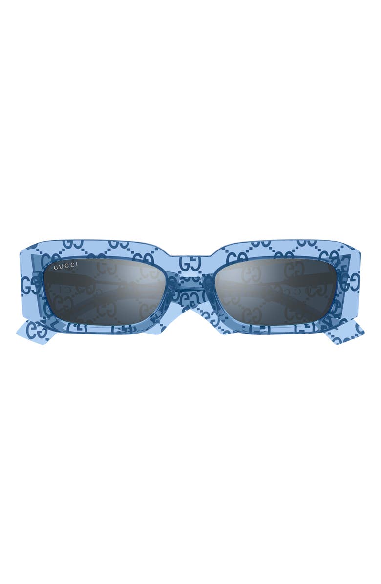 Gucci Rectangular Sunglasses, Main, color, Light Blue