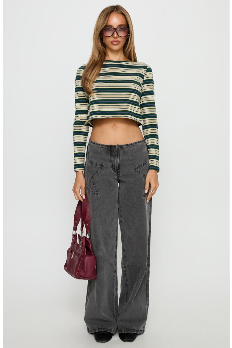 Bentlea Striped Long Sleeve Crop Tee, Alternate, color, MULTI