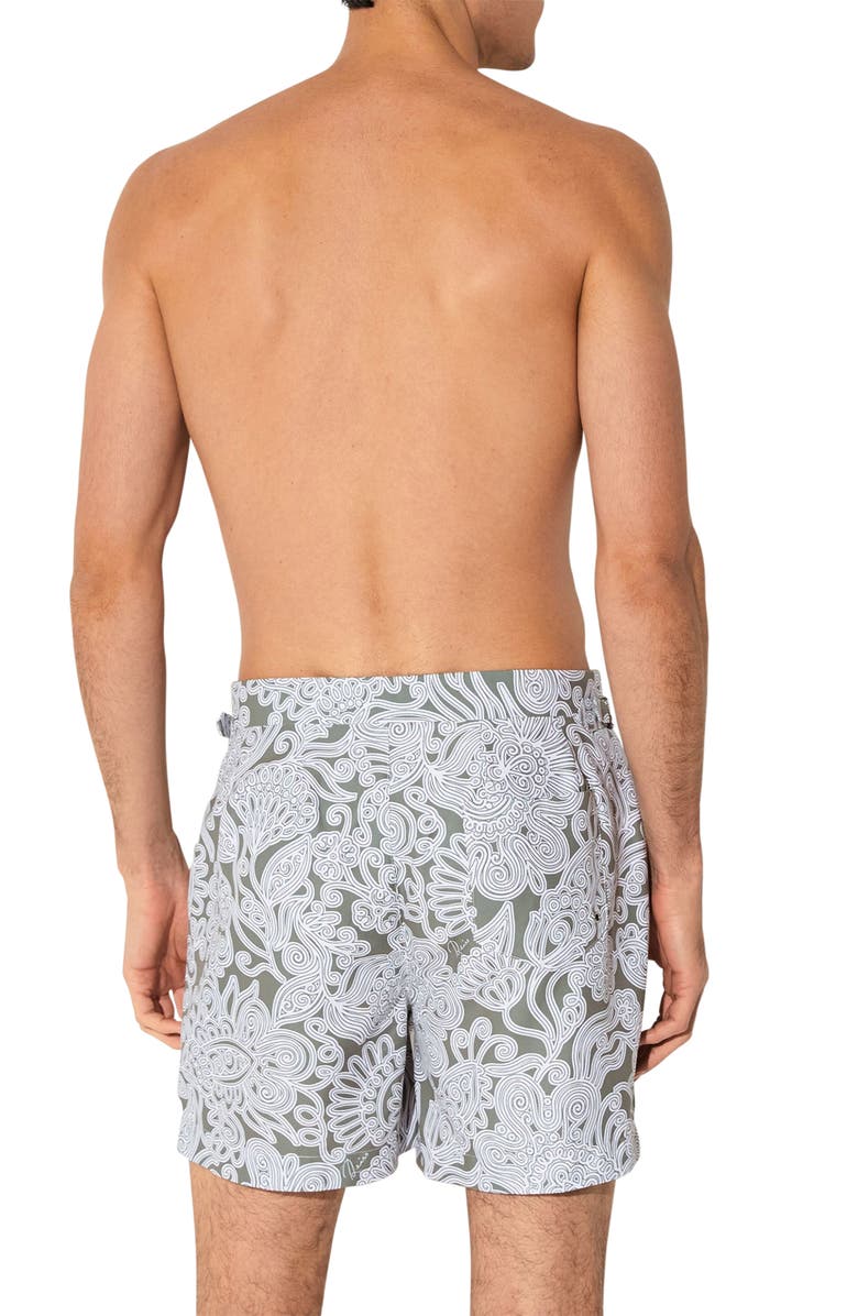 Reiss Fallow Floral Side Adjuster Swim Trunks, Alternate, color, Sage Green