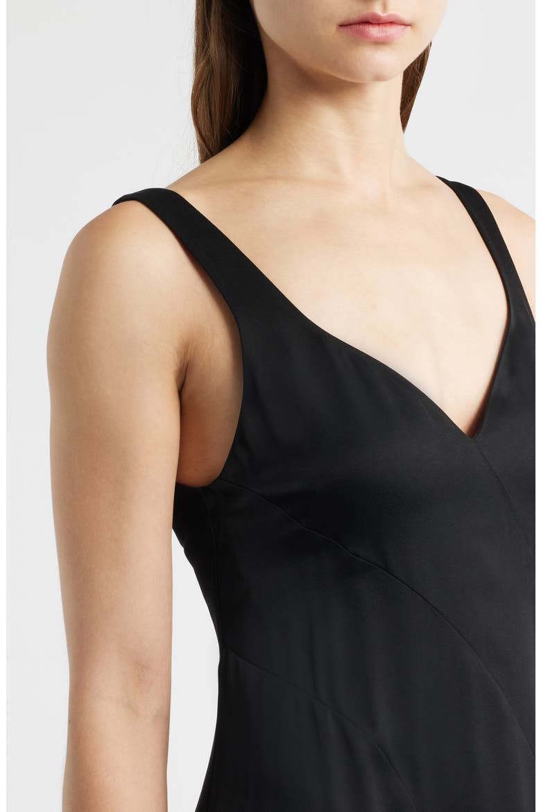 Sleeveless Godet Maxi Dress, Alternate, color, BLACK