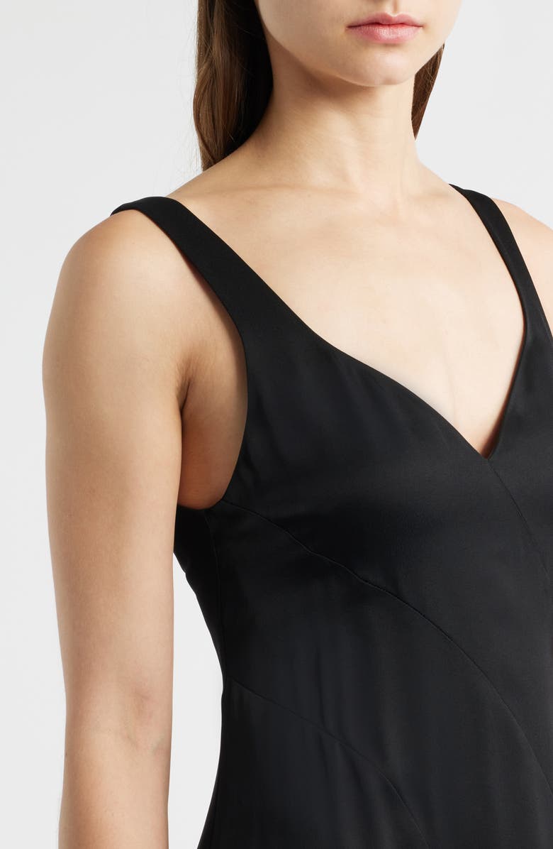 BOSS Sleeveless Godet Maxi Dress, Alternate, color, Black