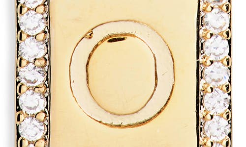 Leith Initial Pendant Necklace In O- Clear- Gold