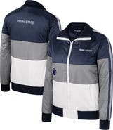 THE WILD COLLECTIVE Women's The Wild Collective  Gray Penn State Nittany Lions Color-Block Puffer Full-Zip Jacket