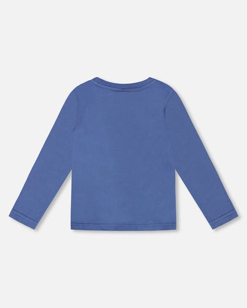 Deux Par Deux Boy Organic Cotton Long Sleeve T-shirt In Blue