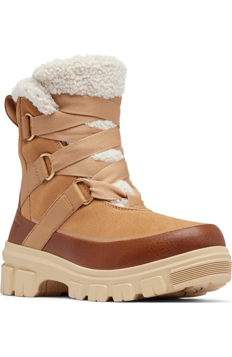 SOREL Tivoli V Faux Shearling Waterproof Boot, Main, color, Tawny Buff/ Ceramic